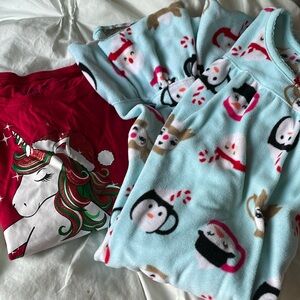 Christmas Holiday Set of Long Sleeve Shirt and Pajama Dress